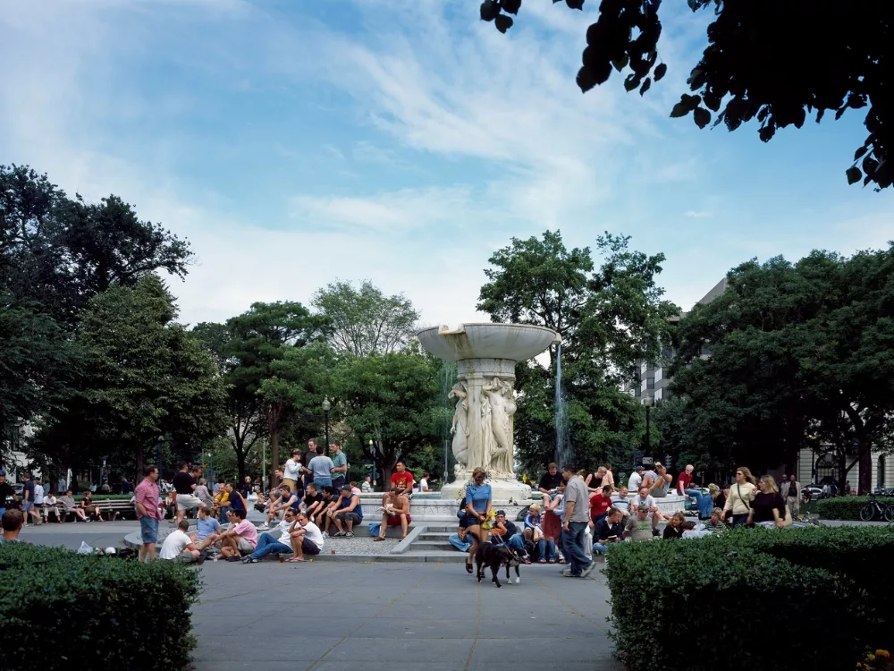 A Saturday afternoon at DuPont circle in Northwest DC, near the wealth management offices of Wise and Partners